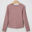  Cora Square Neck Ribbed Fit Long Sleeve Top