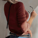 Cora Square Neck Ribbed Fit Long Sleeve Top