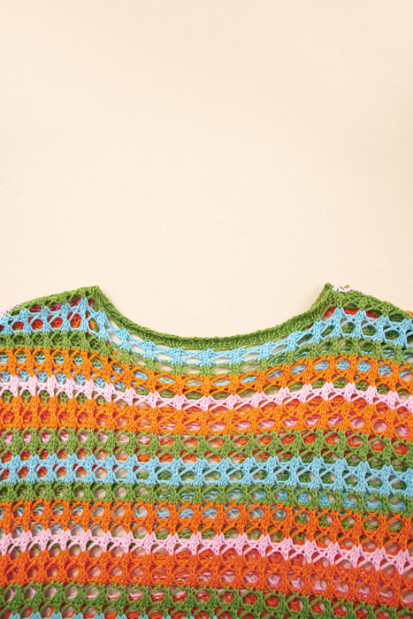 Cora Stripe Open Knit Sweater