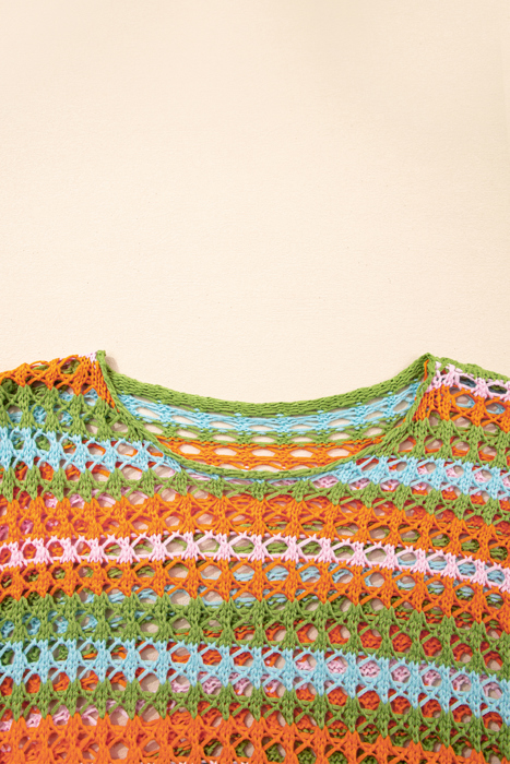 Cora Stripe Open Knit Sweater