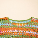  Cora Stripe Open Knit Sweater