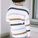  Cora Striped Popcorn Knit Sweater