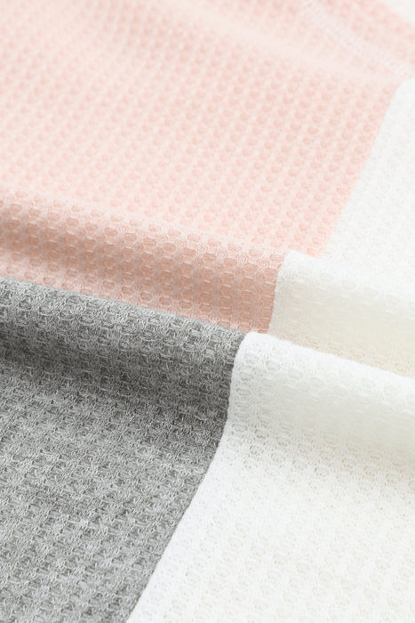 Coraline Waffle Colorblock Wide Sleeve Oversized Top
