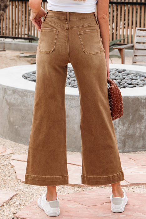 Courtney Cropped High Rise Wide Leg Jeans