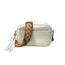 White Burgundy/Cream Aztec Courtney Crossbody | Choose Your Strap