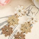  Crochet Flowers Stud Dangle Earrings