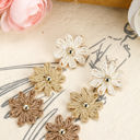  Crochet Flowers Stud Dangle Earrings