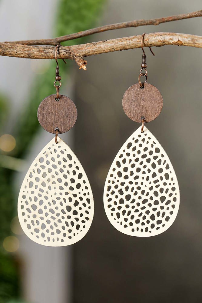 Cut-Out Water Drop Hook Earrings