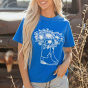  Sunflower Boots Western Fashion Tee
