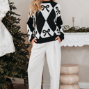  Daetta Rhombus Knit Loose Sweater