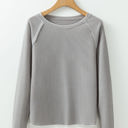  Daisy Textured Round Neck Long Sleeve Top