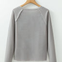  Daisy Textured Round Neck Long Sleeve Top