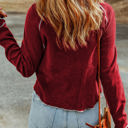  Daisy Textured Round Neck Long Sleeve Top