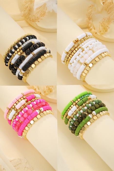 Dallas Beaded Elastic Bracelet Set