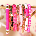 Sachet Pink Dallas Beaded Elastic Bracelet Set