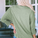  Dani Smocked 3/4 Sleeve Casual Loose Top