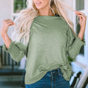  Dani Smocked 3/4 Sleeve Casual Loose Top