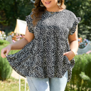  Danielle Back Tiered Flowy PLUS Blouse