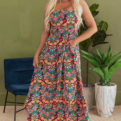 Danielle Boho Floral High Waist Maxi Dress