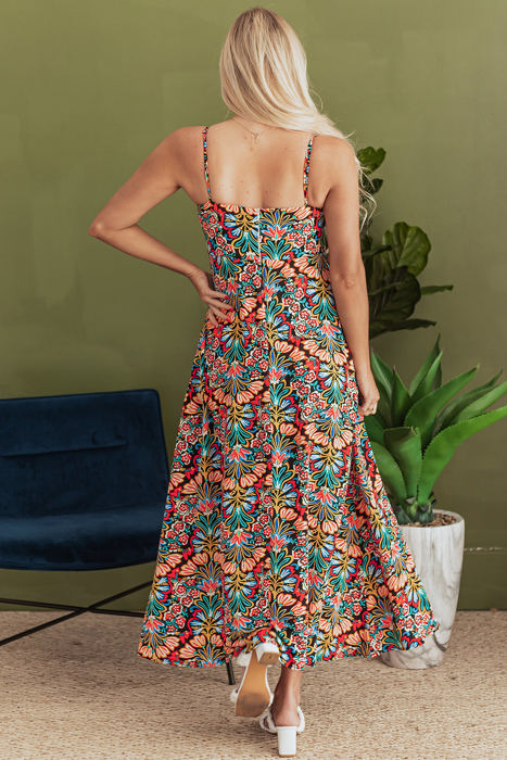 Danielle Boho Floral High Waist Maxi Dress