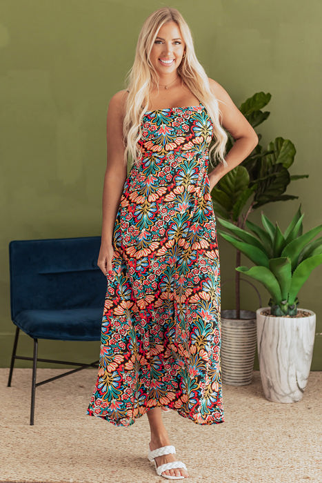 Danielle Boho Floral High Waist Maxi Dress