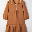  Danielle Zip Collar Textured Mini Dress