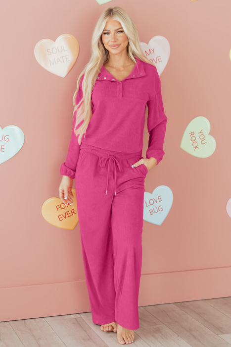 Danna Half Pullover Drawstring Pants Set