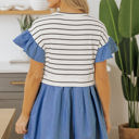  Danna Stripe Ruffle Denim Dress