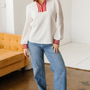  Danna Zipped Collar Pullover Top