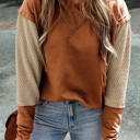  Daphne Sleeves Patchwork Colorblock Hoodie