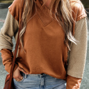  Daphne Sleeves Patchwork Colorblock Hoodie