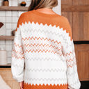  Daphne Zigzag Knitted Pullover Sweater