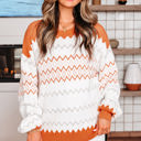  Daphne Zigzag Knitted Pullover Sweater