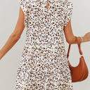  Darcy Leopard Ruffled Keyhole Back Mini Dress