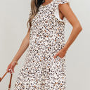  Darcy Leopard Ruffled Keyhole Back Mini Dress