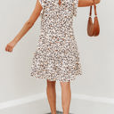  Darcy Leopard Ruffled Keyhole Back Mini Dress