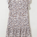  Darcy Leopard Ruffled Keyhole Back Mini Dress