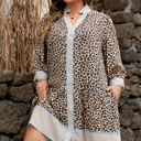 Khaki XXXXL Davina Long Sleeve Mini PLUS Dress