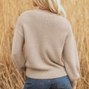 Delaney Texture Knitted Puff Sleeve Sweater