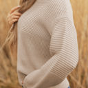  Delaney Texture Knitted Puff Sleeve Sweater