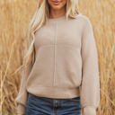 Parchment Large Delaney Texture Knitted Puff Sleeve Sweater