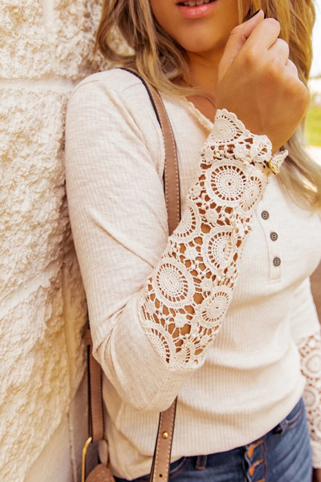 Denver Lace Hem Sleeve Top