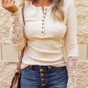  Denver Lace Hem Sleeve Top