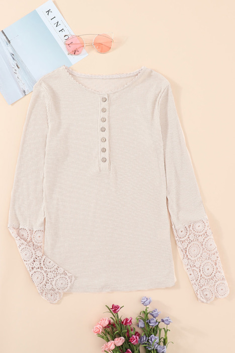 Denver Lace Hem Sleeve Top