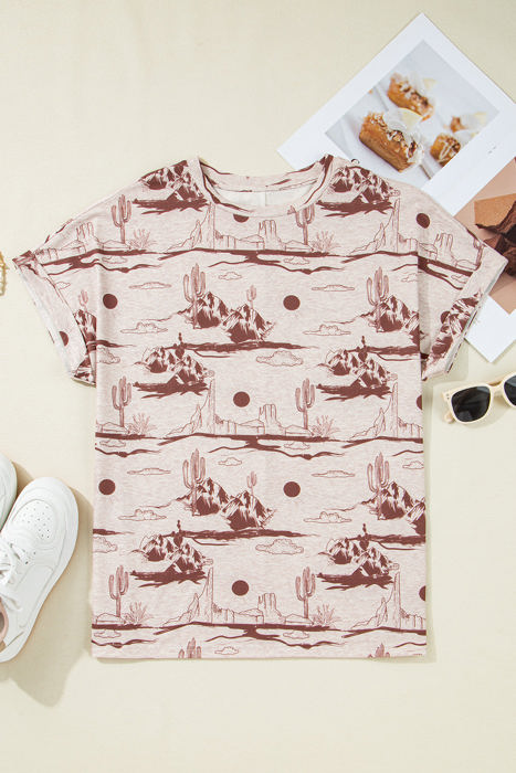 Desert Sand Short Sleeve Knit Top