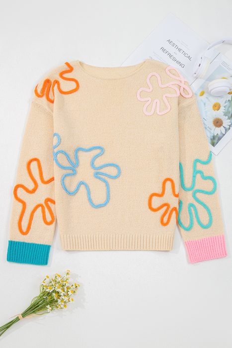 Destiny Colorblock Cuffed Loose Sweater