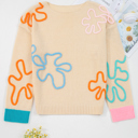  Destiny Colorblock Cuffed Loose Sweater