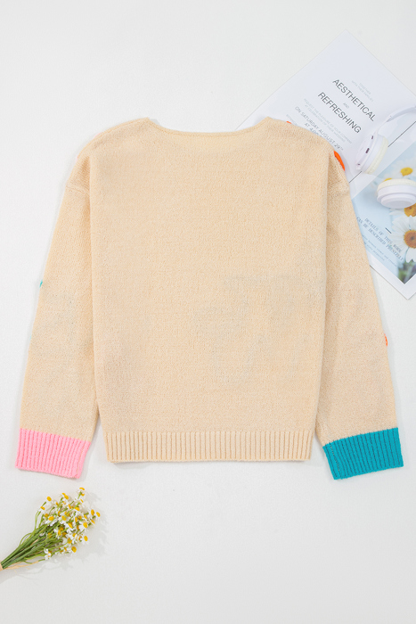 Destiny Colorblock Cuffed Loose Sweater