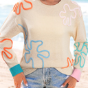 Jet Stream Small Destiny Colorblock Cuffed Loose Sweater