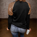  Diana Sequin Shoulder Long Sleeve Top